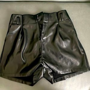Faux leather shorts- high waisted